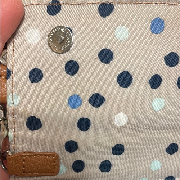 Thirty-One Blue and White Geometric Crossbody Bag - Picture 9 of 10